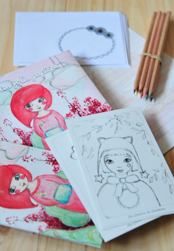 Coffret papeterie et crayons