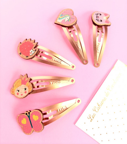 5 barrettes cuivrées