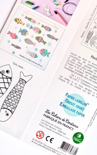 Mobile poisson à colorier et à fabriquer