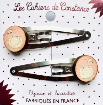 Barrettes Cygnes roses