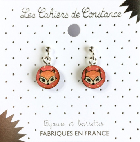 Boucles puce argent Renard
