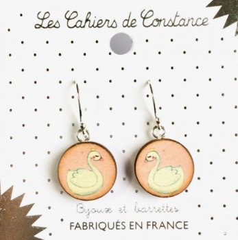 Boucles pendantes Cygne