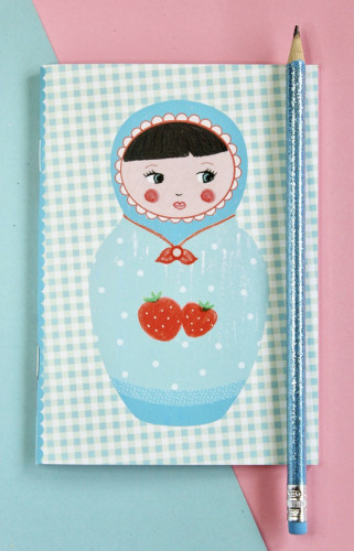 Carnet Matriochka bleu