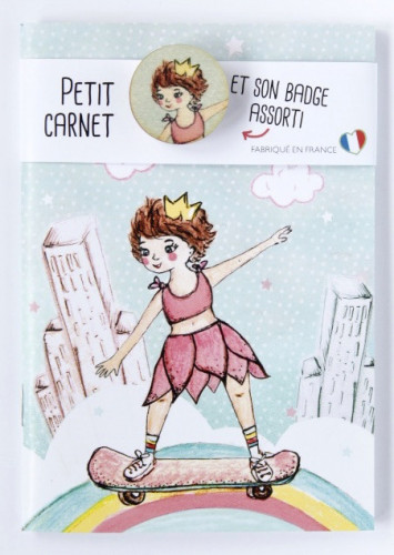 Carnet badgé skateuse