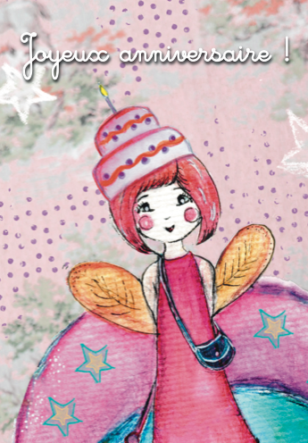 Carte «&nbsp;Joyeux anniversaire !&nbsp;» fille