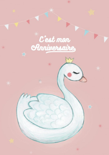 8 cartes d'invitation Cygne