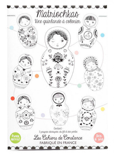 Guirlande Matriochkas à colorier